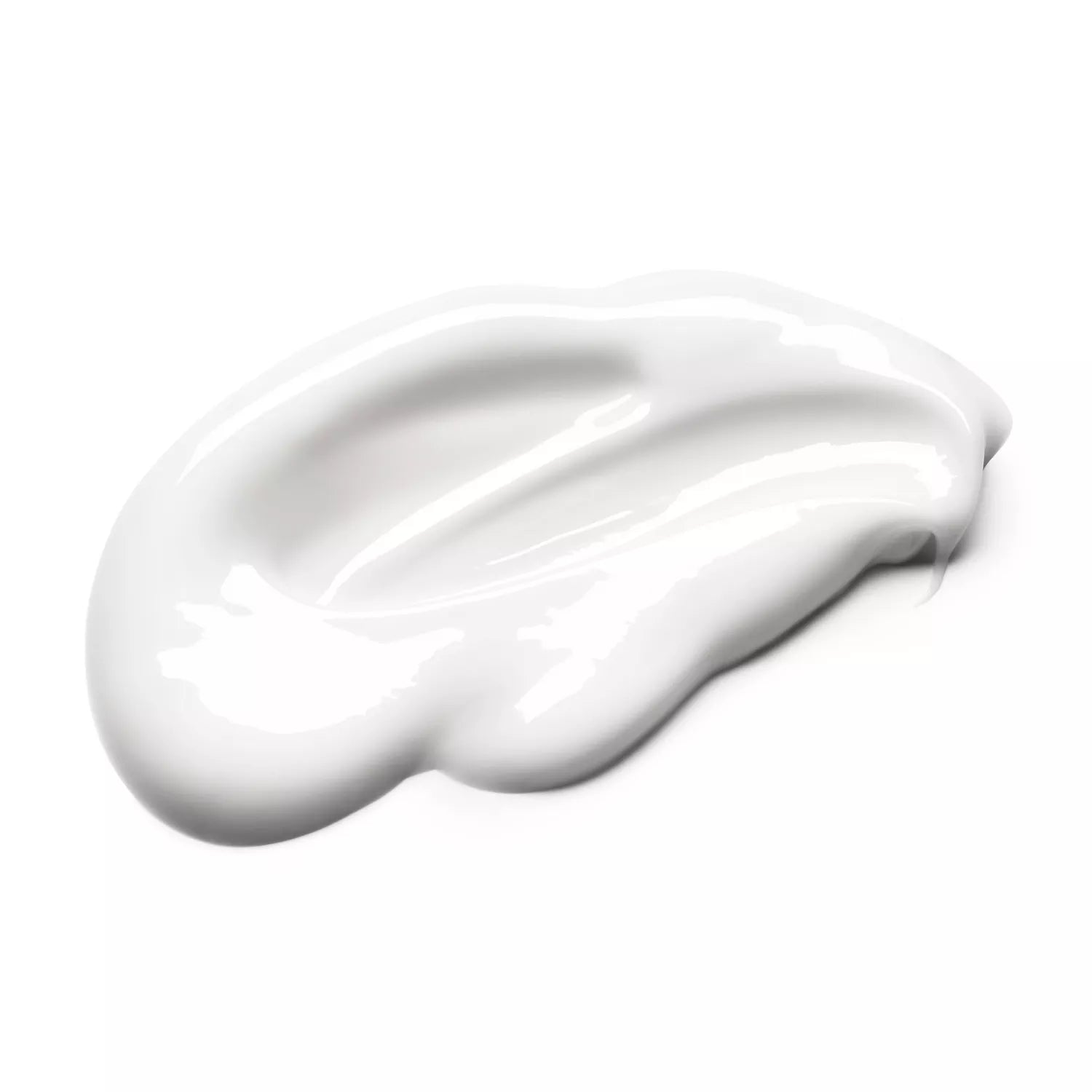 MoltonBrown Cyprus Fiery Pink Pepper Refillable Body Cream (200g), a smooth, white cream, is spread on a white surface—creating a thick, glossy smear with soft curves and gentle ridges.